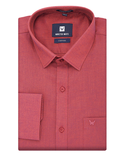 Mens Cotton Regular Fit Ruby Colour Shirt Oxford