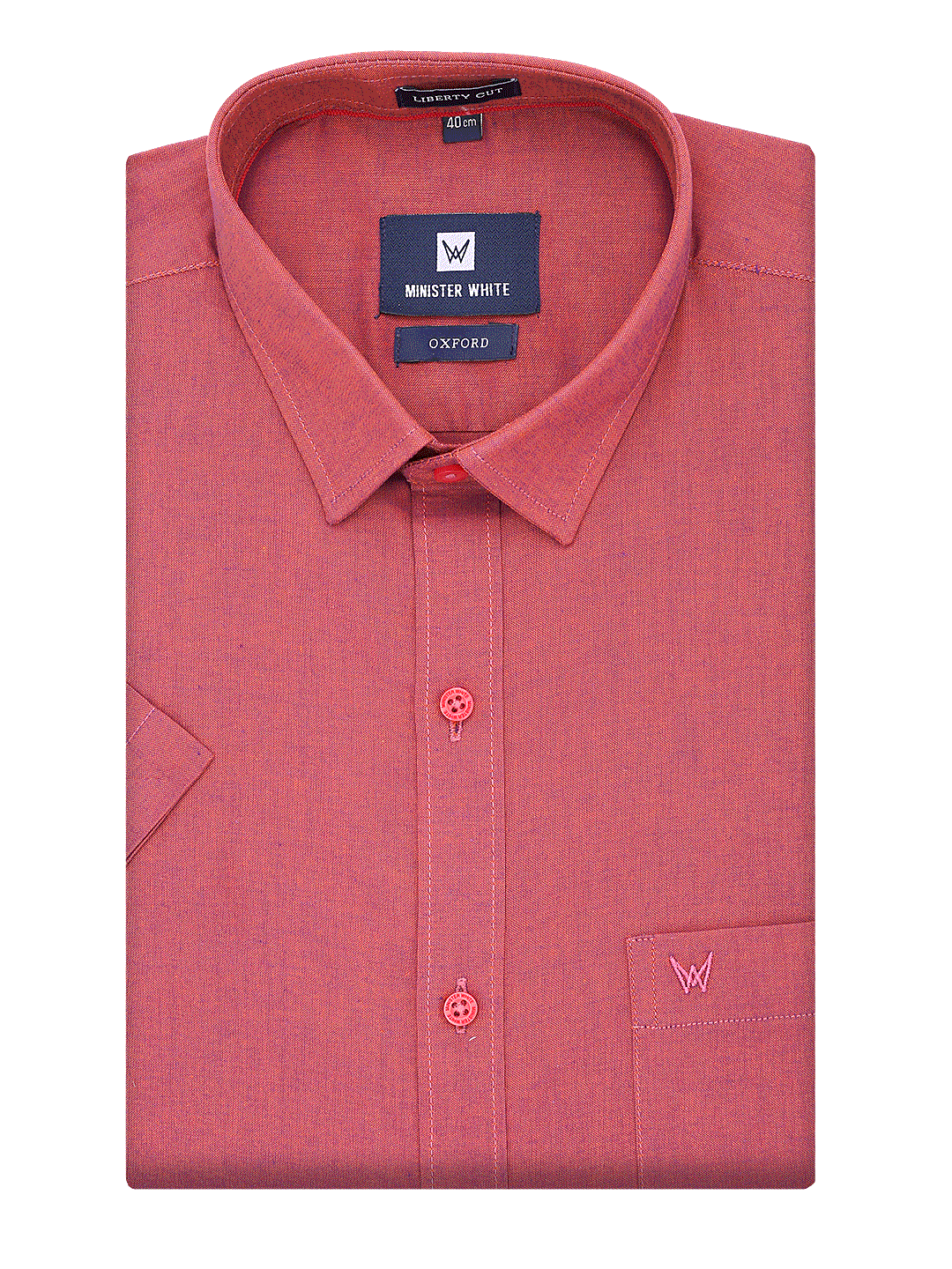 Mens Cotton Regular Fit Ruby Colour Shirt Oxford by Minister White