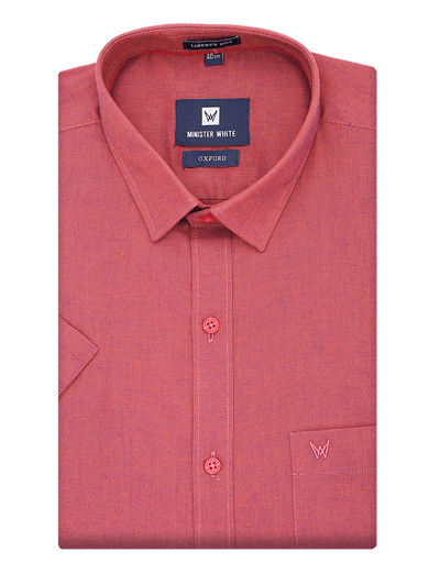 Mens Cotton Regular Fit Ruby Colour Shirt Oxford