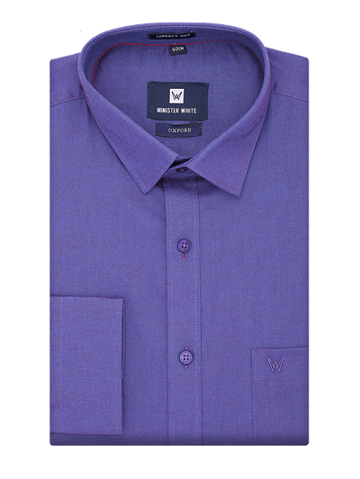 Mens Cotton Regular Fit Purple Colour Shirt Oxford