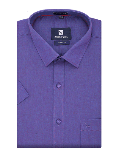 Mens Cotton Regular Fit Purple Colour Shirt Oxford