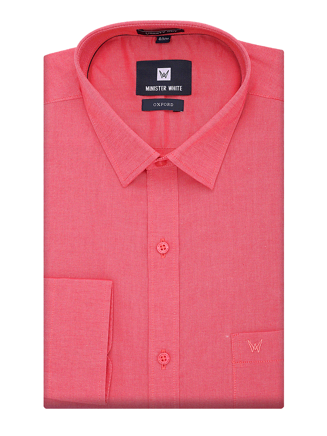 Mens Cotton Regular Fit Red Colour Shirt Oxford by Minister White