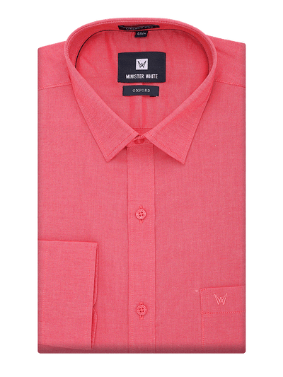Mens Cotton Regular Fit Red Colour Shirt Oxford