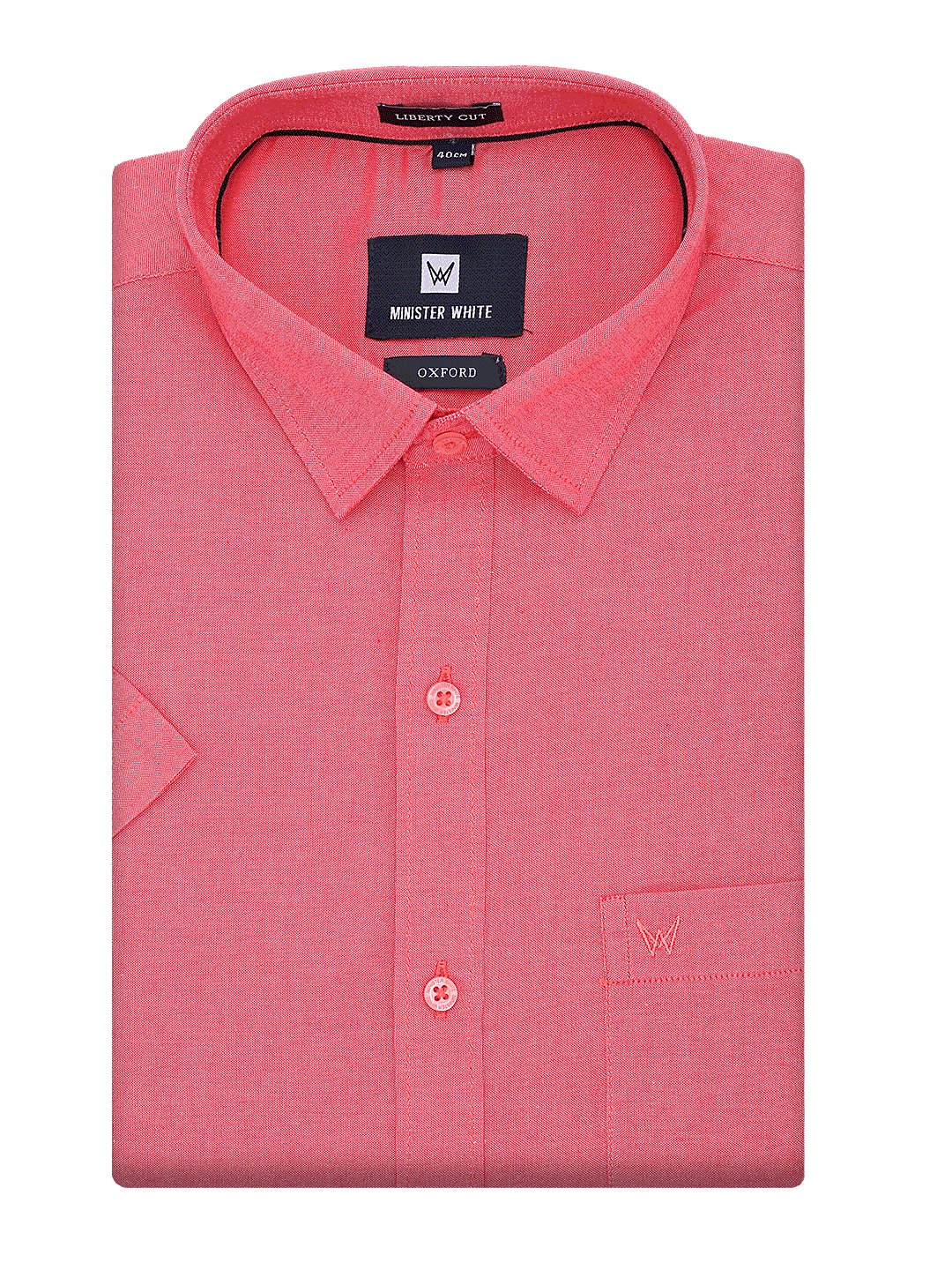 Mens Cotton Regular Fit Red Shirt Oxford by Minister White