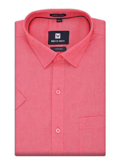 Mens Cotton Regular Fit Red Colour Shirt Oxford