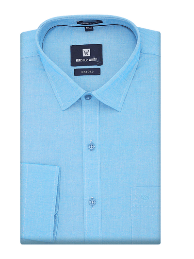 Mens Cotton Regular Fit Sky Blue Colour Shirt Oxford