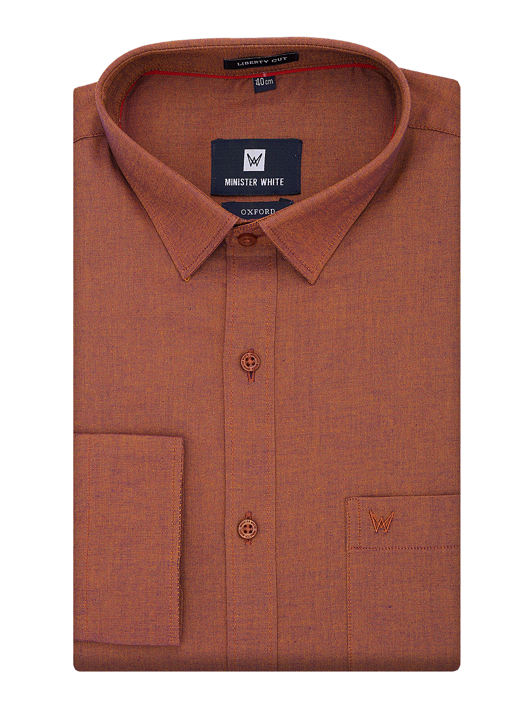 Mens Cotton Regular Fit Rust Colour Shirt Oxford