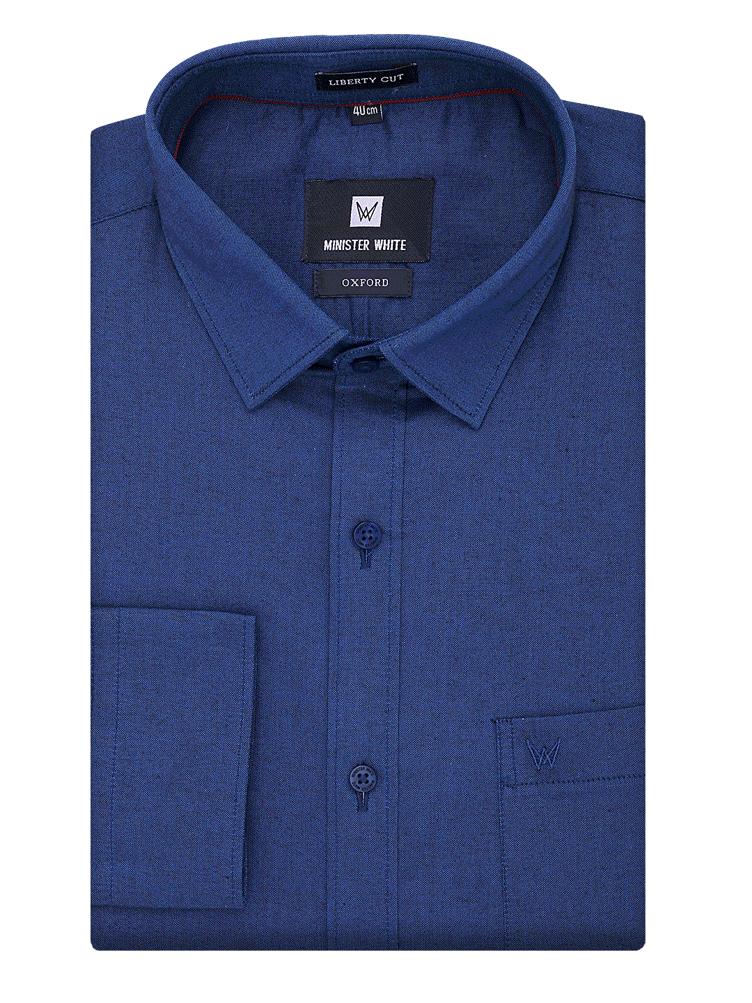 Mens Cotton Regular Fit Navy Colour Shirt Oxford by Minister White