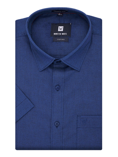 Mens Cotton Regular Fit Navy Colour Shirt Oxford