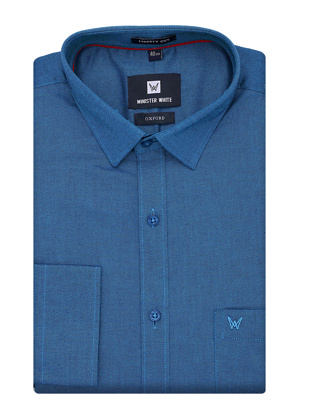 Mens Cotton Regular Fit Teal Shirt Oxford by Minister White