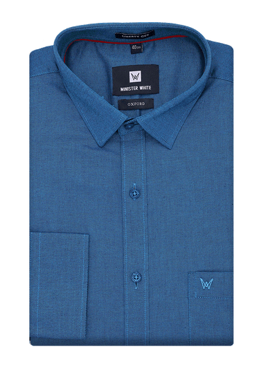 Mens Cotton Regular Fit Teal Colour Shirt Oxford