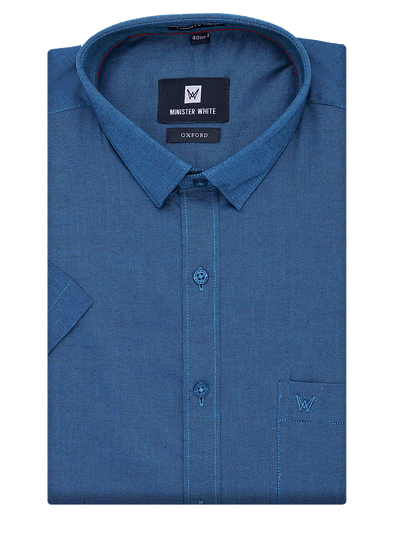 N Blue Shirt. Regular Fit. Liberty Cut - Oxford_A 12
