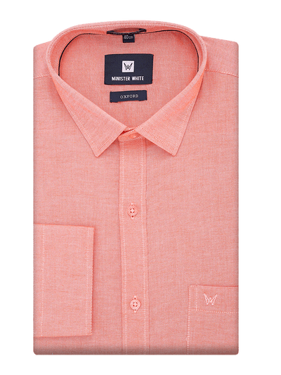 Mens Cotton Regular Fit Peach Colour Shirt Oxford