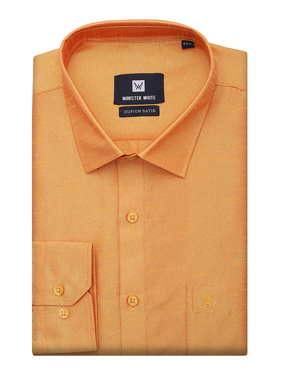 Mens Dupion Satin Regular Fit Gold Yellow Shirt by Minister White