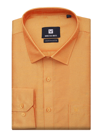 Mens Dupion Satin Regular Fit Gold Yellow Colour Shirt