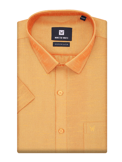 Mens Dupion Satin Regular Fit Gold Yellow Colour Shirt