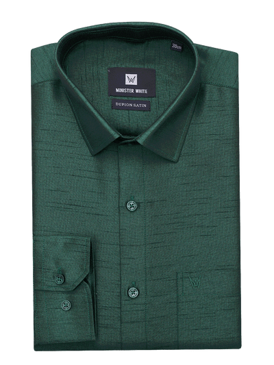 Mens Dupion Satin Regular Fit Dark Green Colour Shirt