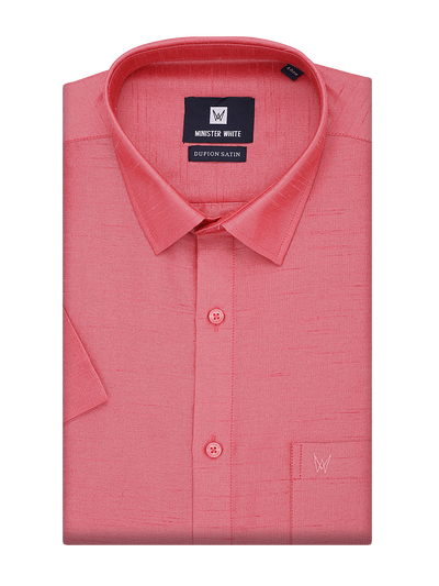 Mens Dupion Satin Regular Fit Pink Colour Shirt by Minister White