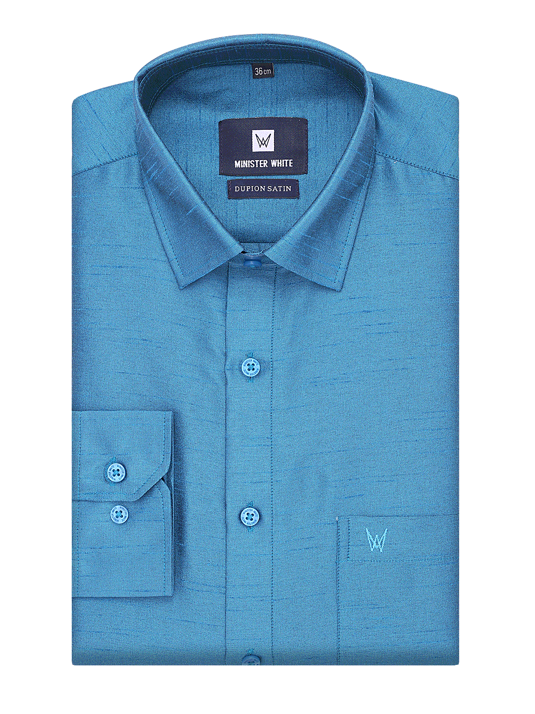 Mens Dupion Satin Regular Fit Blue Colour Shirt by Minister White
