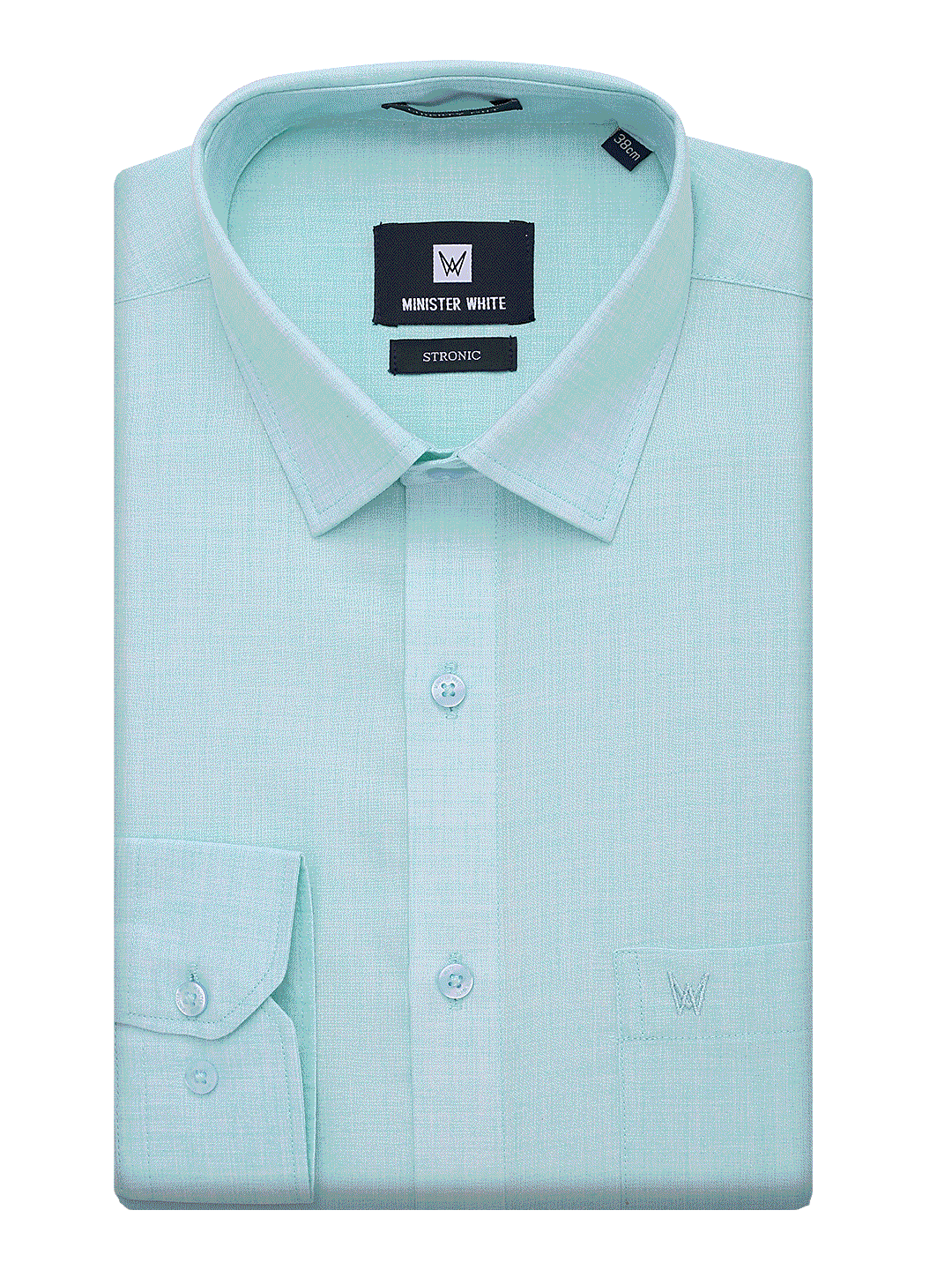 Mens Cotton Regular Fit Mint Colour Shirt Stronic by Minister White