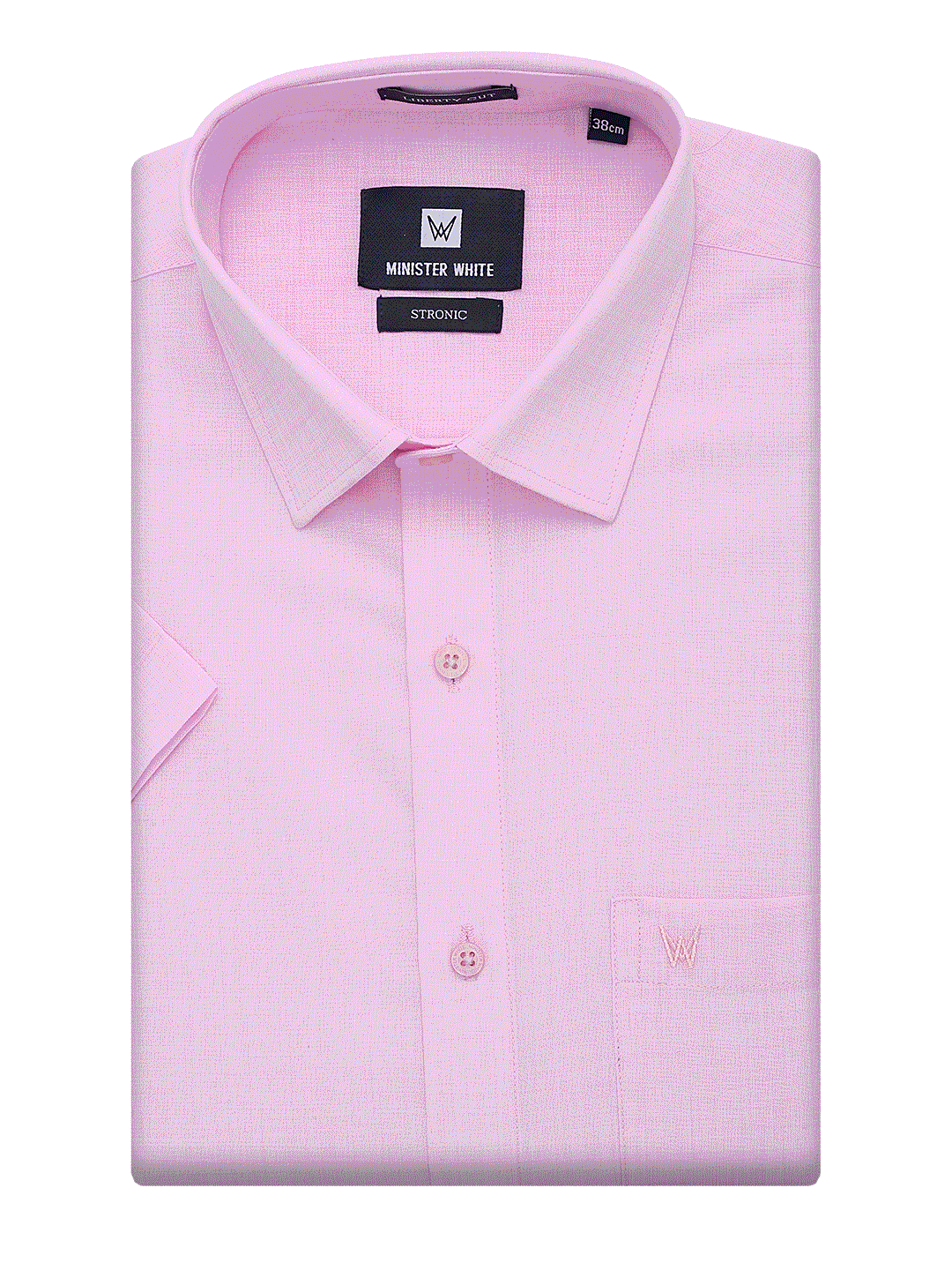 Mens Cotton Regular Fit Pink Colour Shirt Stronic by Minister White