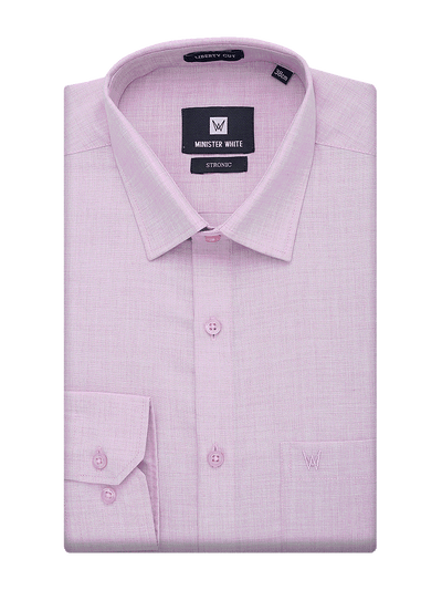 Mens Cotton Regular Fit Lilac Purple Colour Shirt Stronic by Minister White