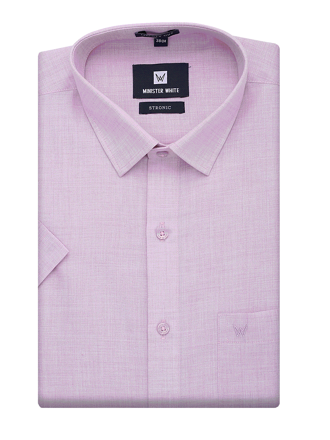 Mens Cotton Regular Fit Lilac Purple Colour Shirt Stronic by Minister White