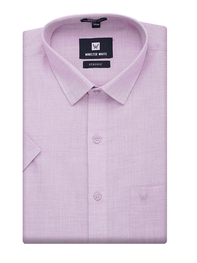 Mens Cotton Regular Fit Lilac Purple Colour Shirt Stronic by Minister White