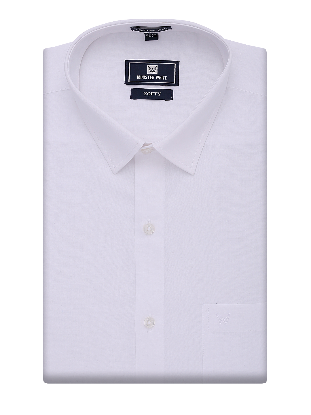 Mens Cotton Regular Fit White Shirt Softy by Minister White