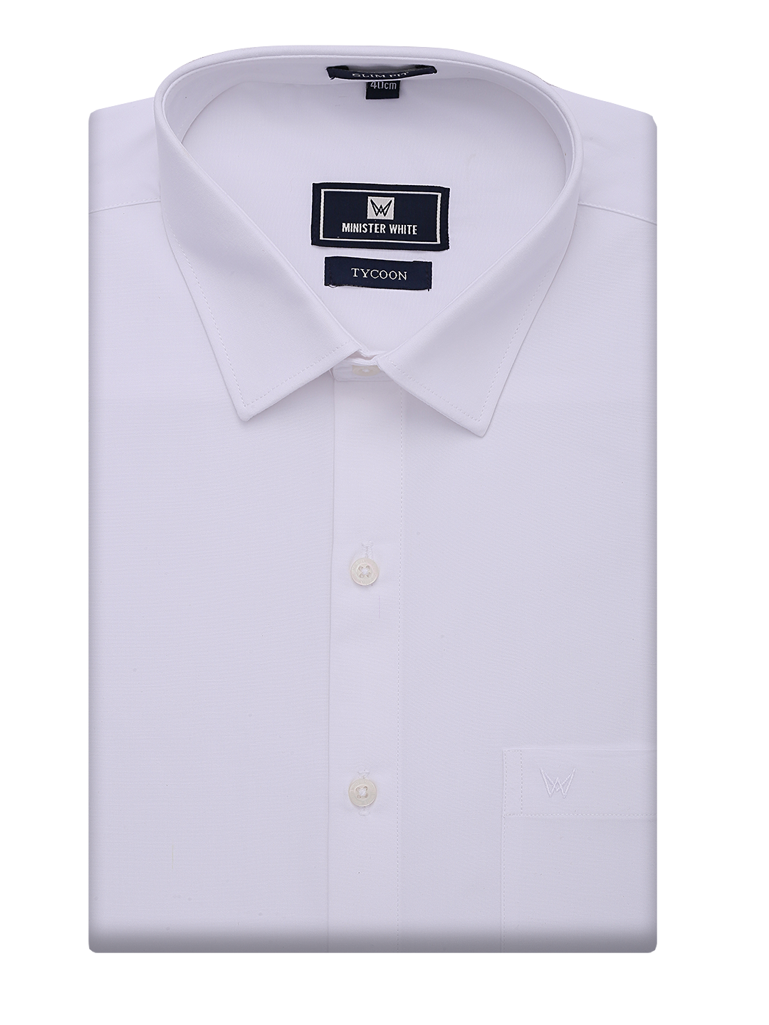 Mens Cotton Slim Fit White Shirt Tycoon by Minister White