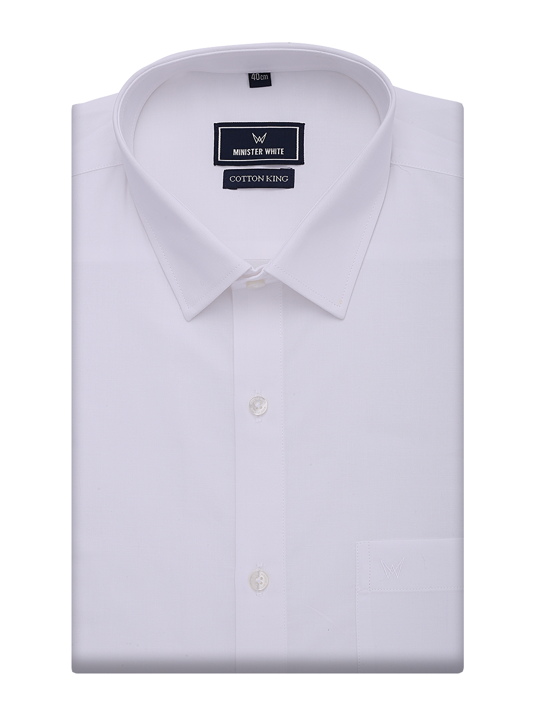 Mens Cotton Regular Fit White Shirt Cotton King by Minister White