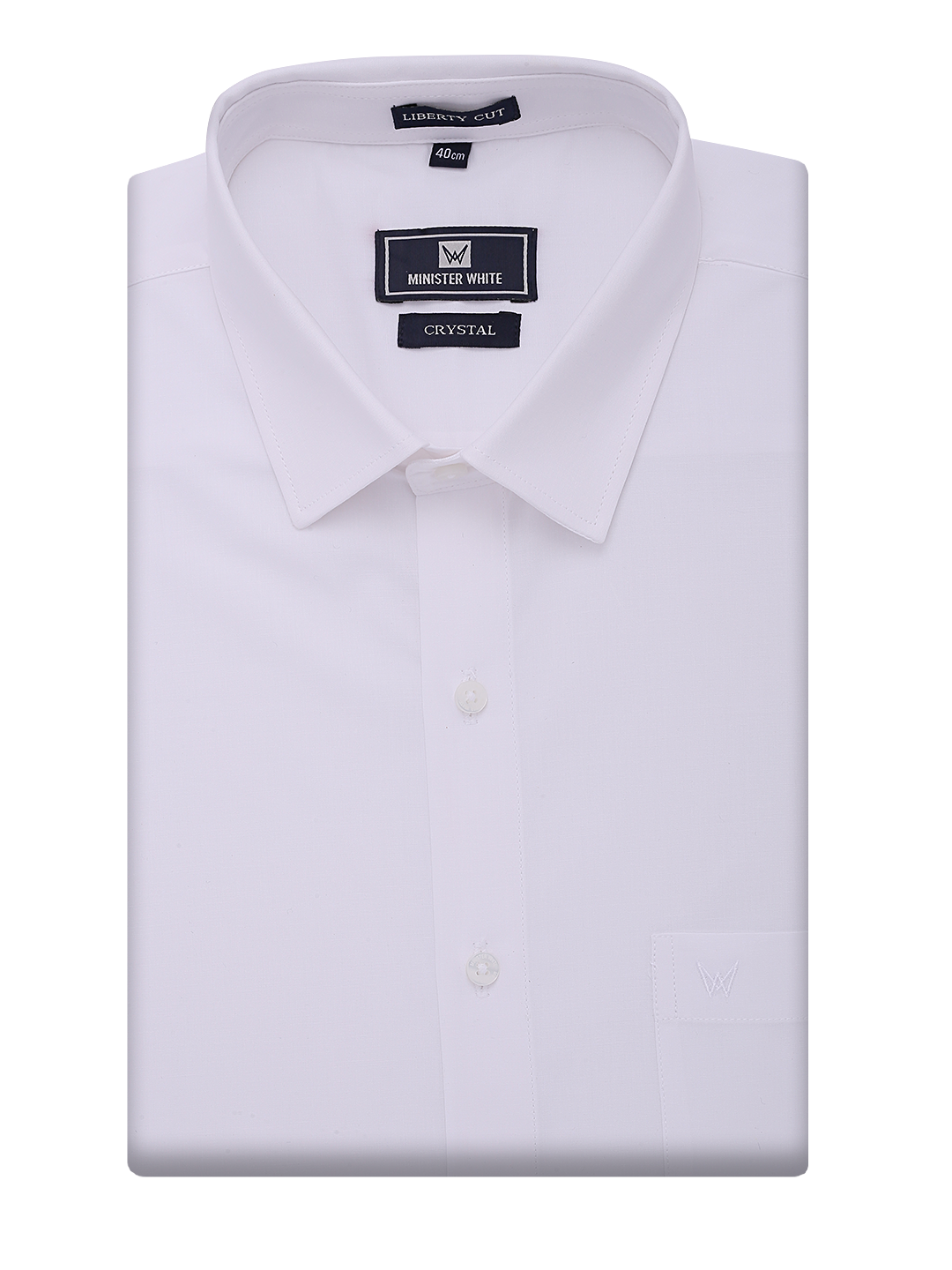 Mens Cotton Regular Fit White Shirt Crystal by Minister White