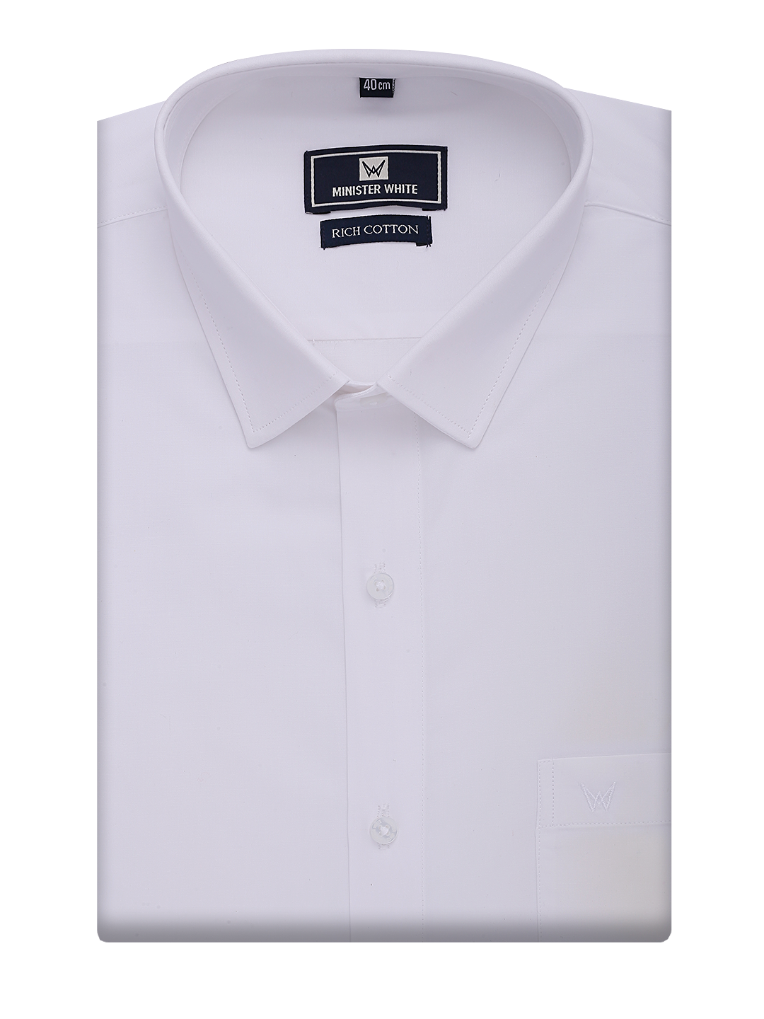 Mens Cotton Regular Fit White Shirt Rich Cotton by Minister White