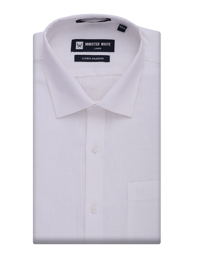 Mens 100% Linen Regular Fit White Shirt Linen Passion