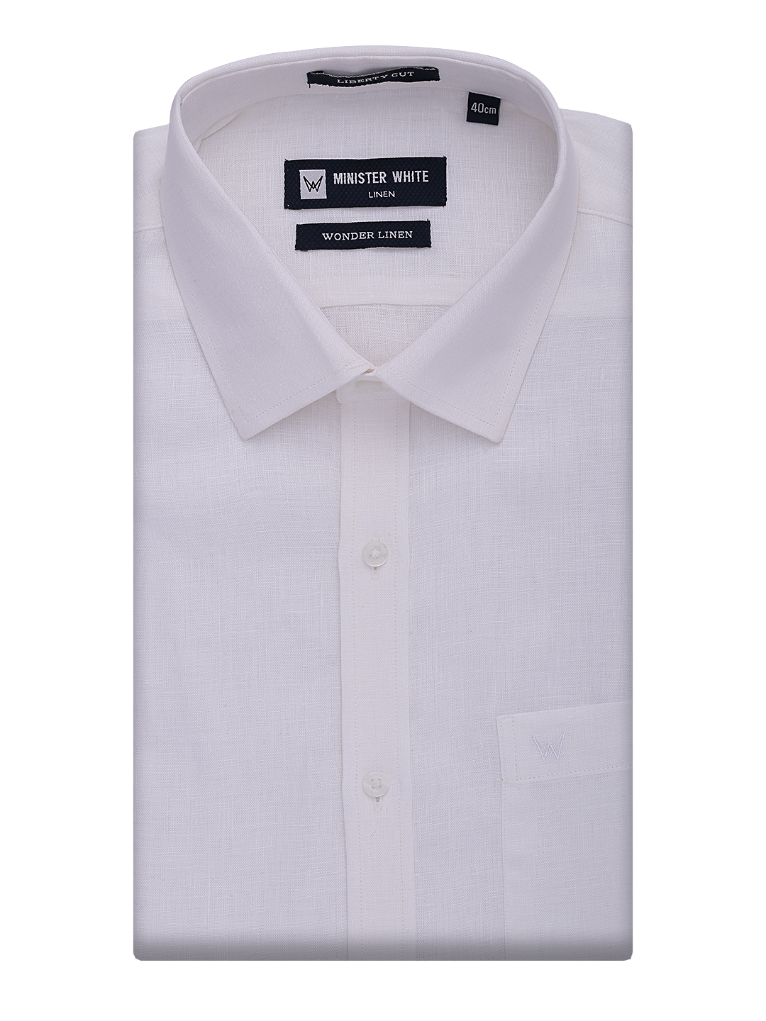 Mens 100% Linen Regular Fit White Shirt Wonder Linen