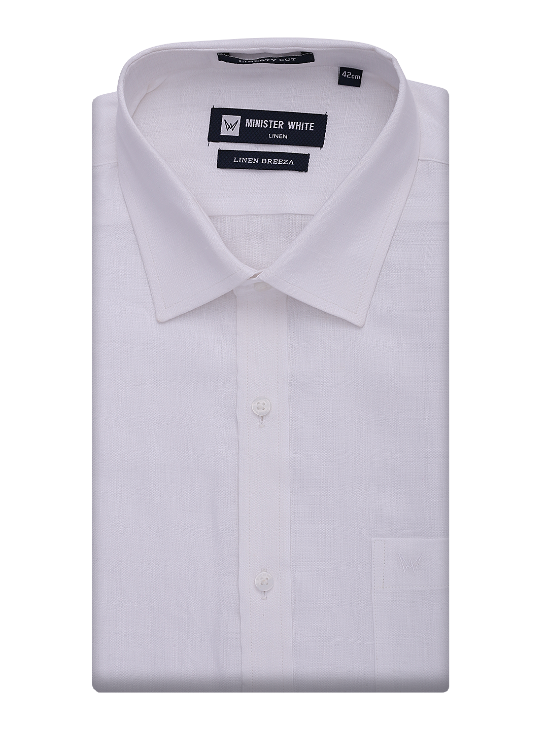Mens Pure Linen Regular Fit White Shirt Linen Breeza by Minister White