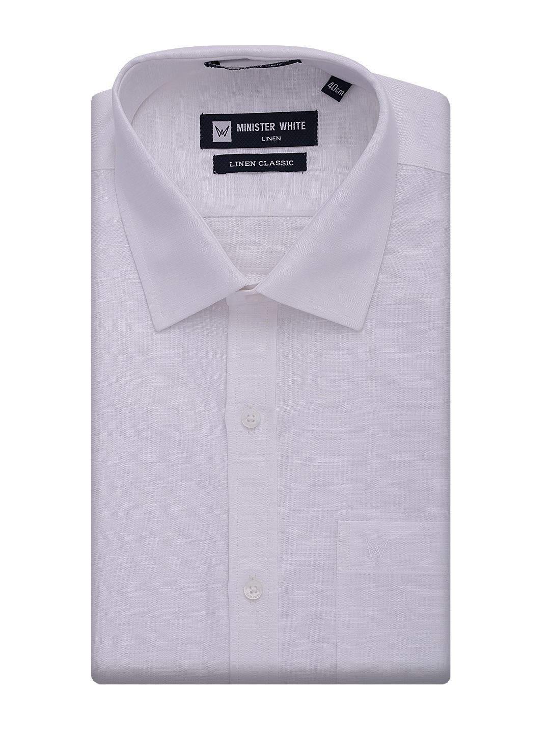 Mens Cotton Linen White Regular Fit Shirt Linen Classic by Minister White