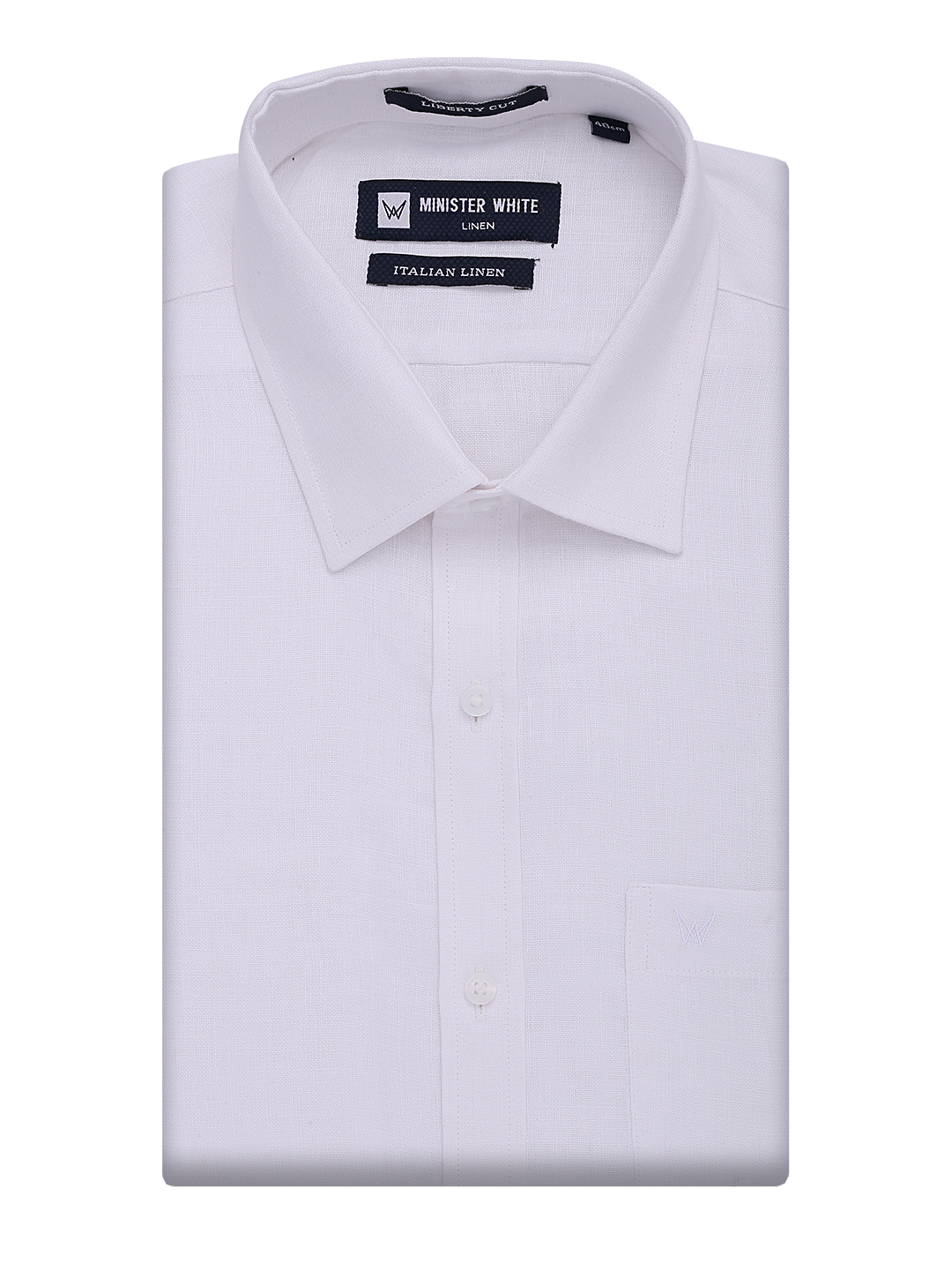 Mens Pure Linen Regular Fit White Shirt Italian Linen by Minister White