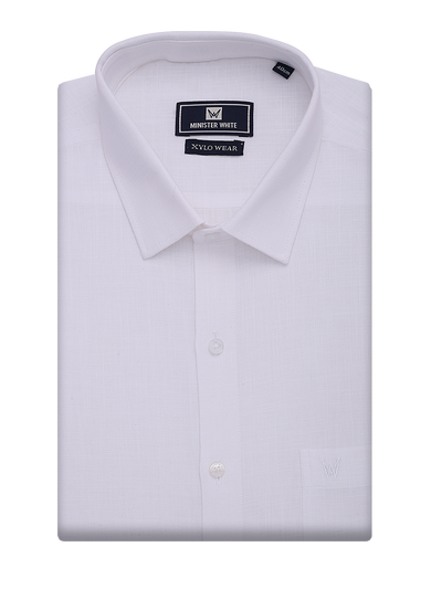 Mens Cotton Regular Fit White Shirt Xylo Wear by Minister White