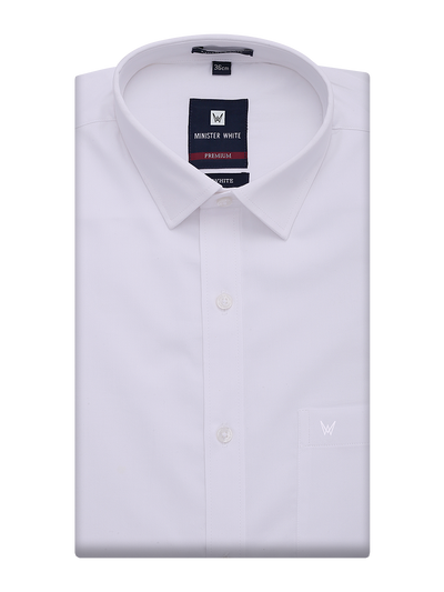 Mens Premium Cotton Regular Fit White Shirt Mr.White by Minister White
