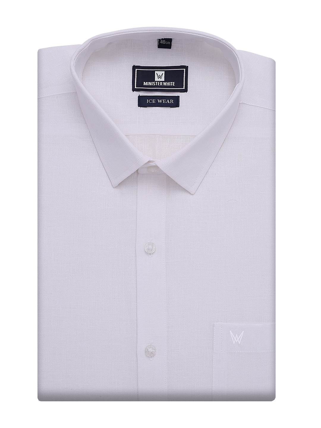 Mens Cotton Regular Fit White Shirt Ice Wear by Minister White