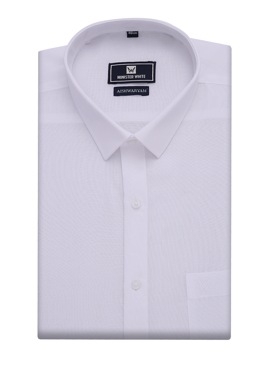 Mens Cotton Regular Fit White Shirt Aishwaryam by Minister White