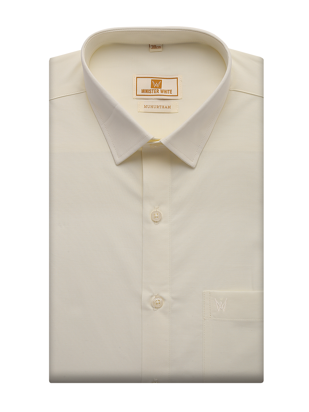 Mens Cotton Regular Fit Cream Colour Shirt Muhurtham by Minister White