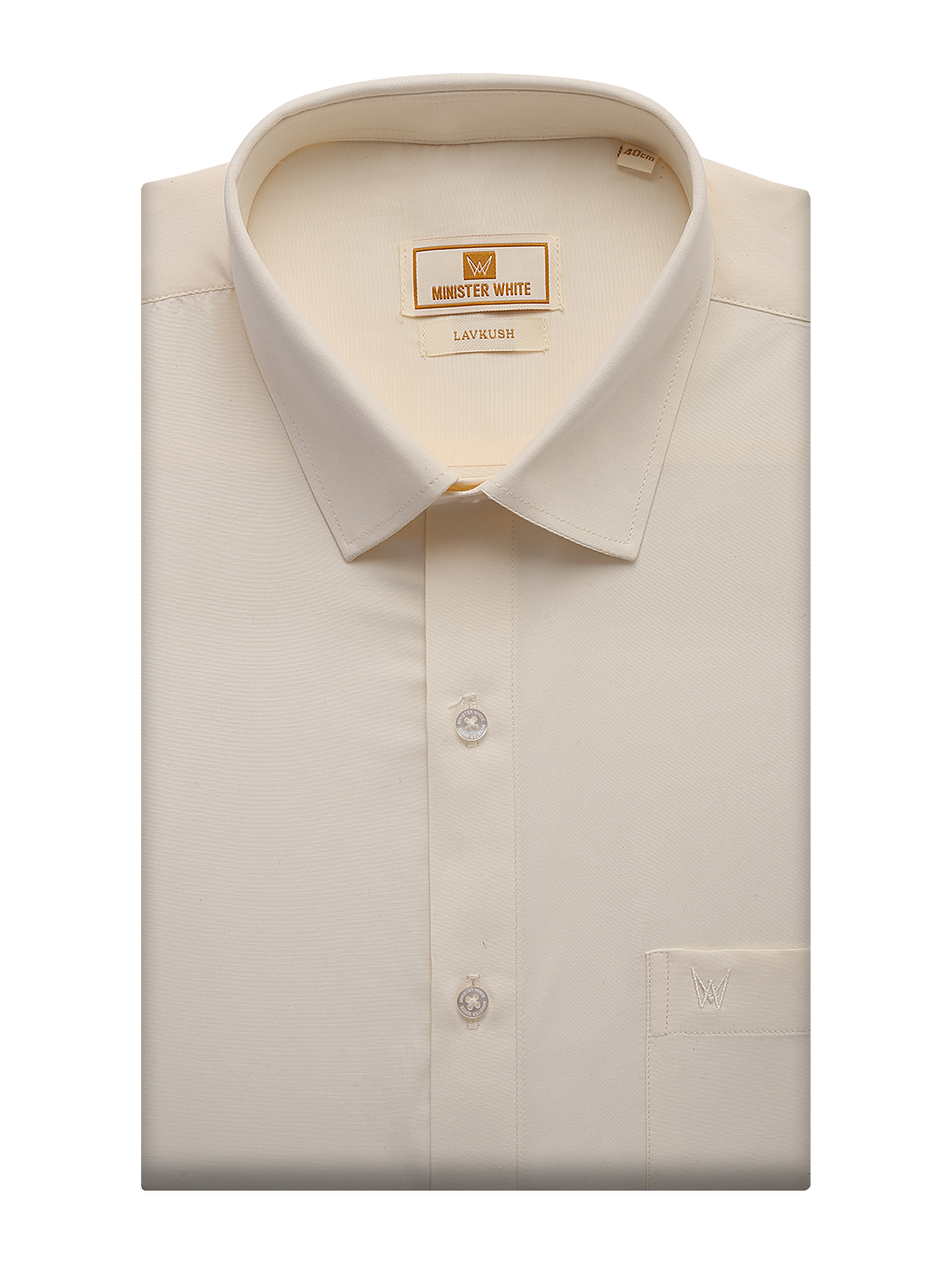 Mens Cotton Regular Fit Cream Colour Shirt Lavkush by Minister White