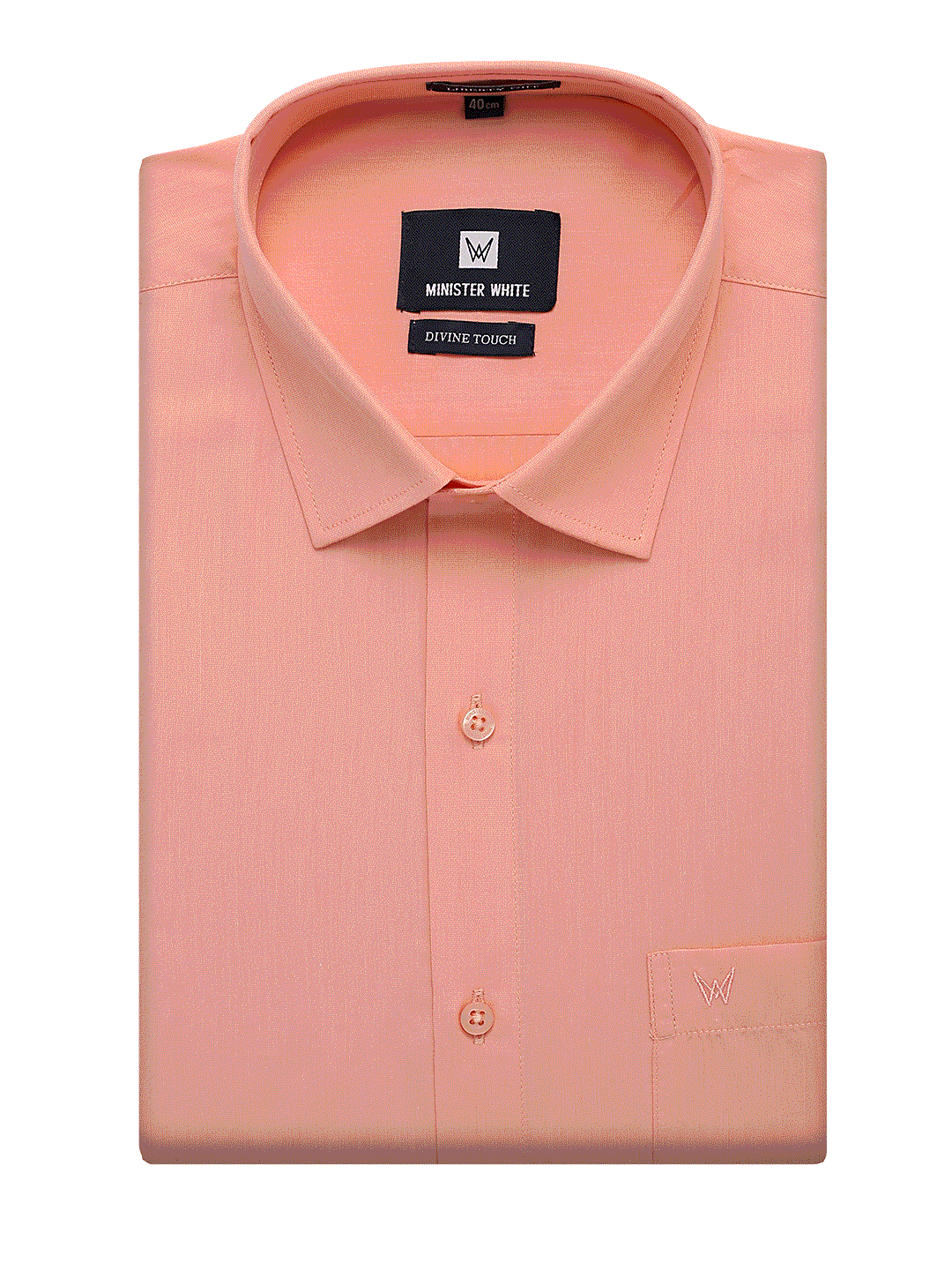 Mens Cotton Regular Fit Peach Shirt Divine Touch by Minister White