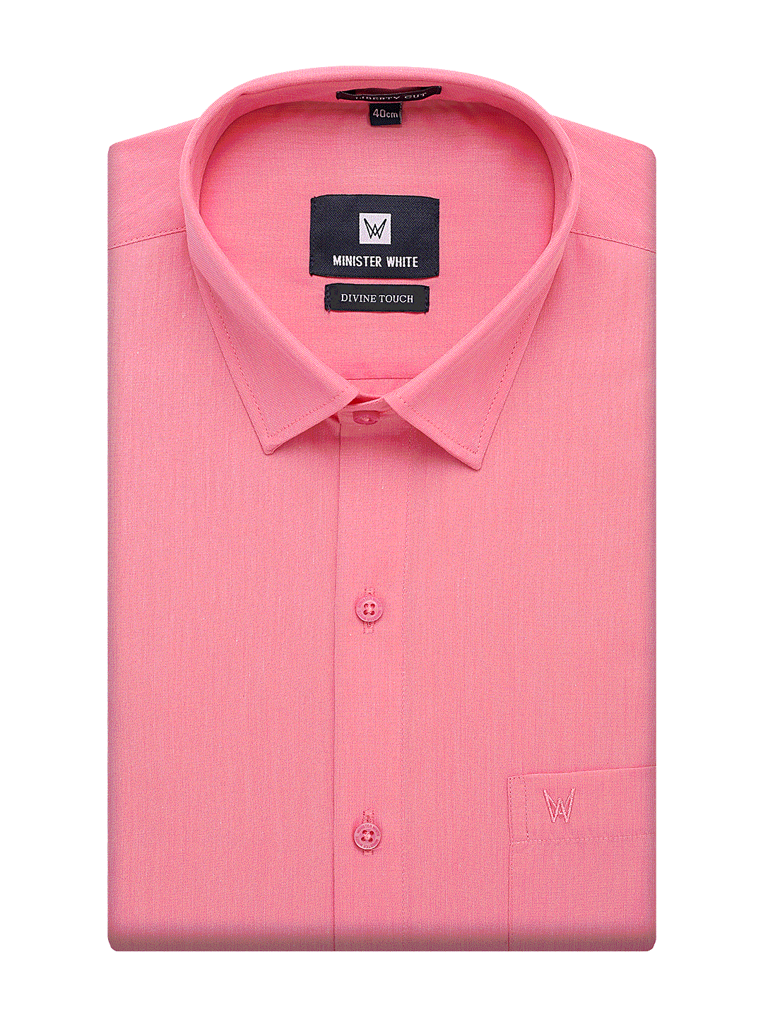 Mens Cotton Regular Fit Pink Colour Shirt Divine Touch by Minister White