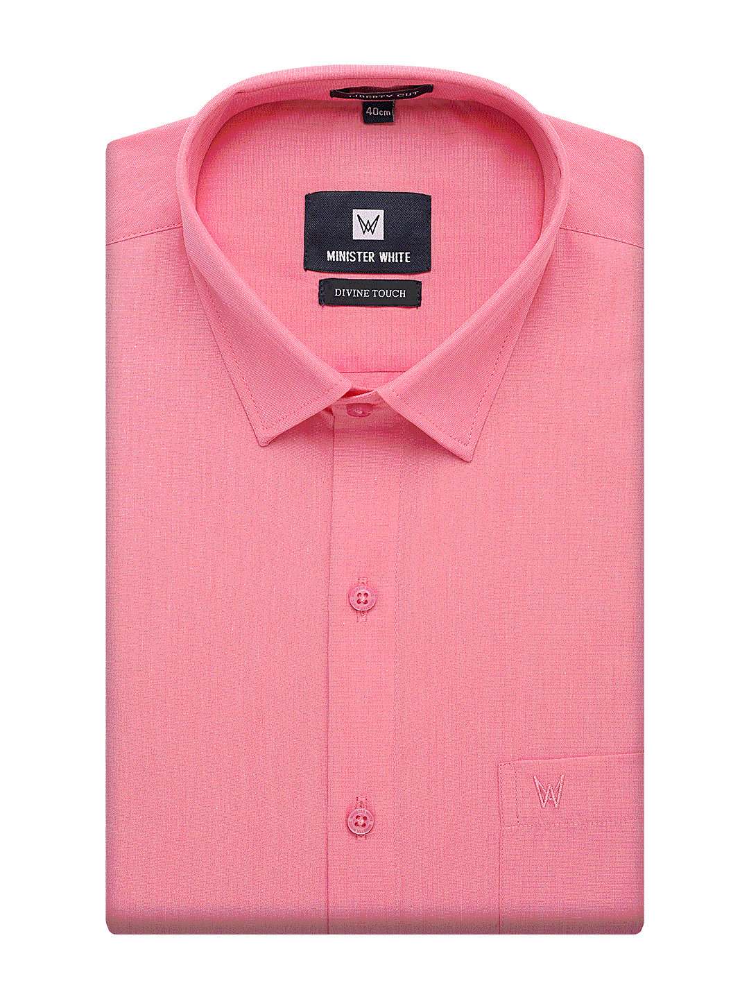 Mens Cotton Regular Fit Coral Pink Colour Shirt Divine Touch