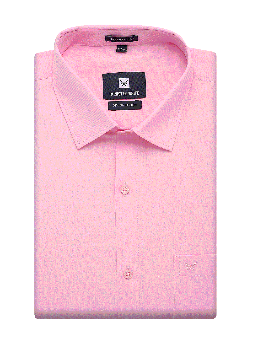 Mens Cotton Regular Fit Pink Colour Shirt Divine Touch by Minister White
