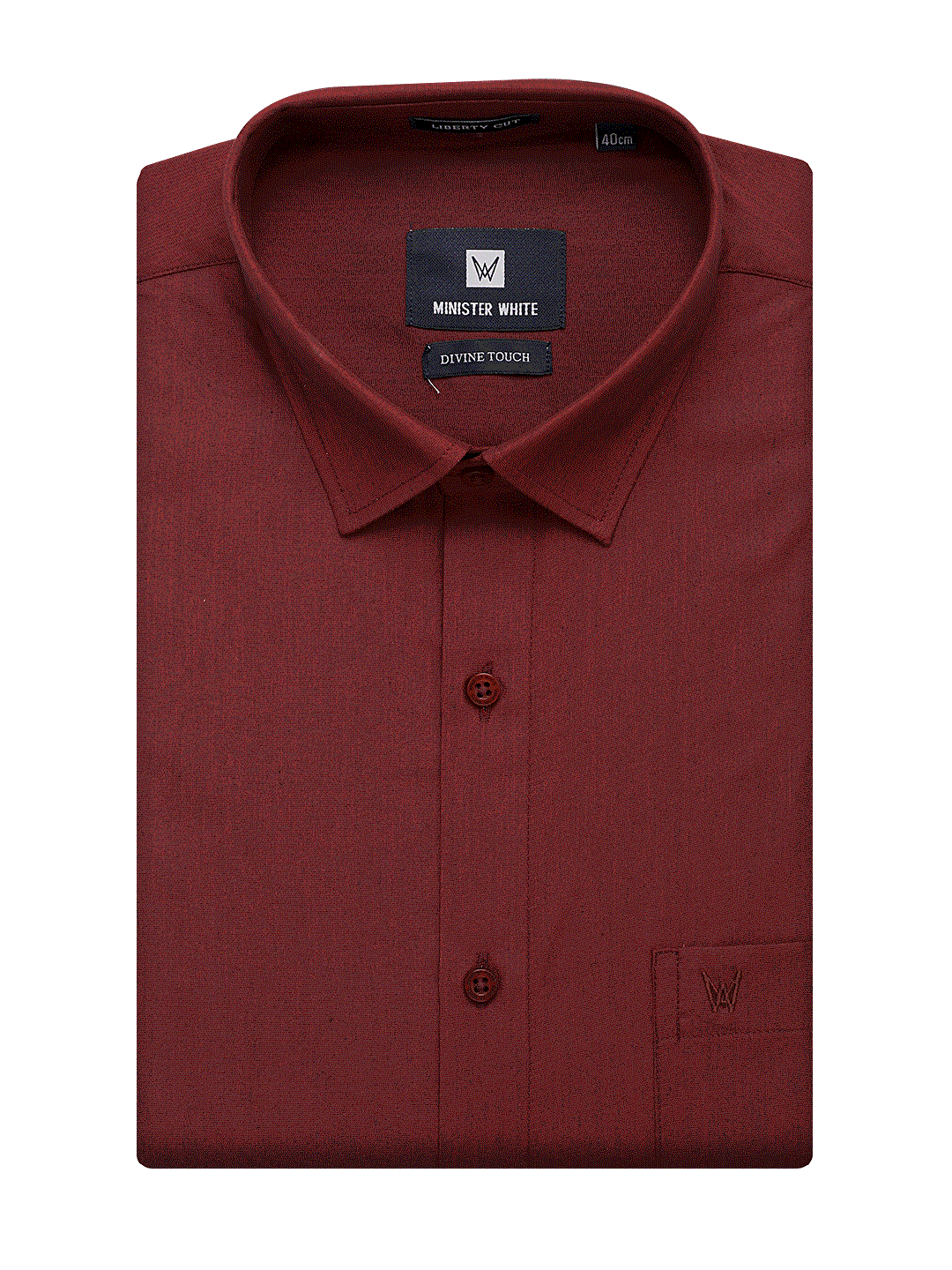 Mens Cotton Regular Fit Maroon Colour Shirt Divine Touch by Minister White