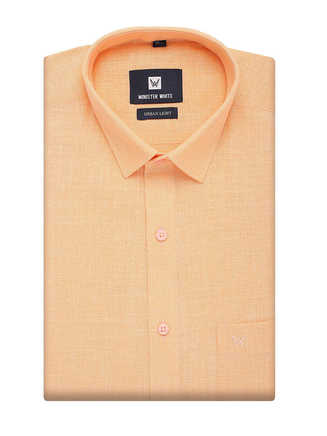 Mens Cotton Regular Fit Peach Colour Shirt Urban Light by Minister White